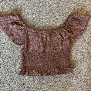 She + Sky Floral Ruffle Smocked Blouse